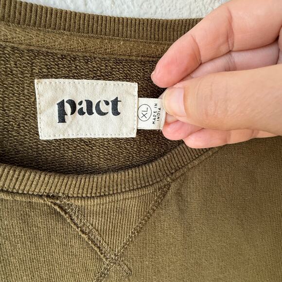 pact The Downtime Organic Cotton Sweatshirt Dress Green Size XL Sustainable - Picture 6 of 6